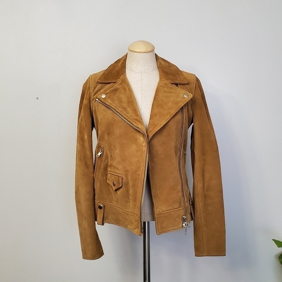 Madewell tan suede motorcycle jacket - Picture 2 of 7